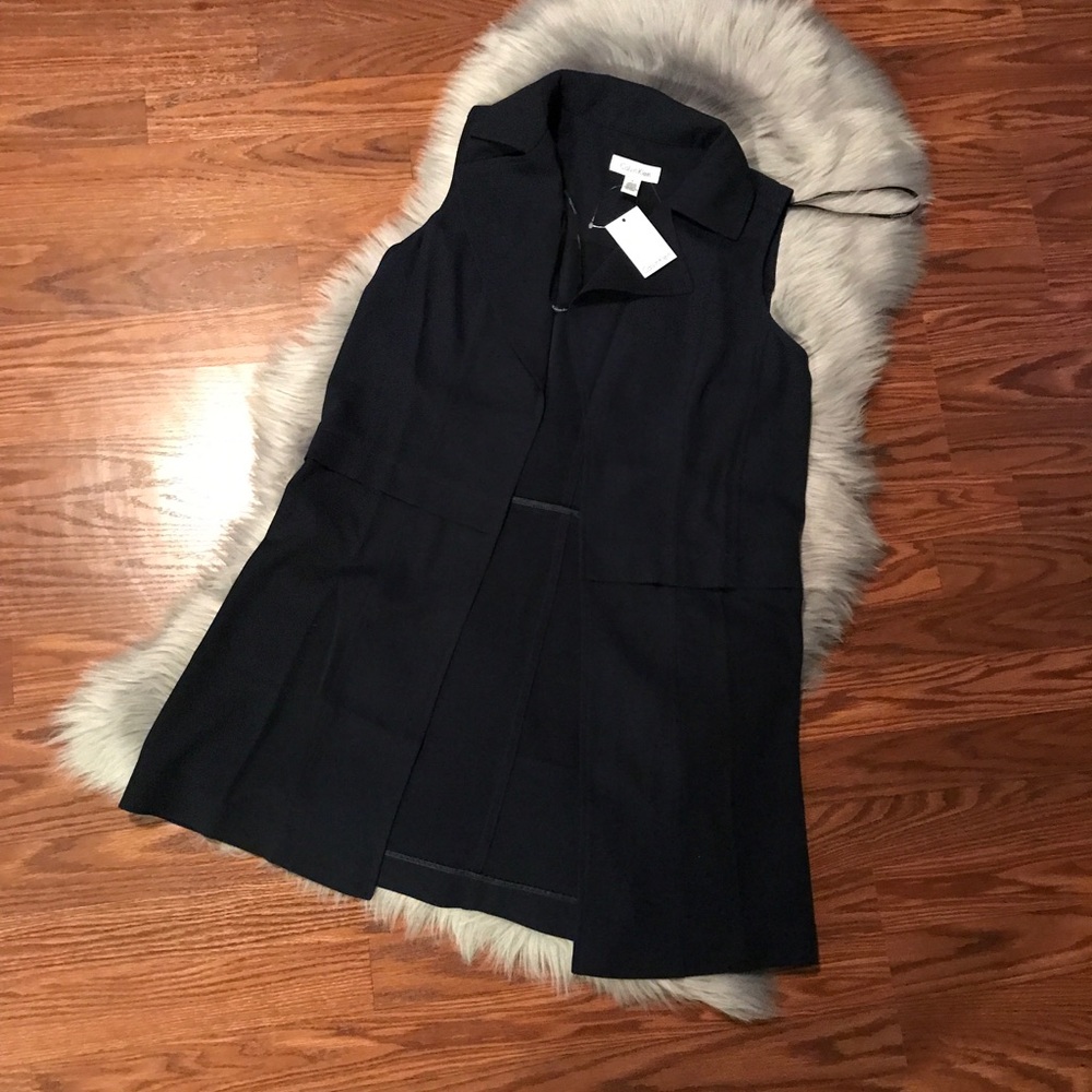 CALVIN KLEIN Navy Duster Vest SZ 6